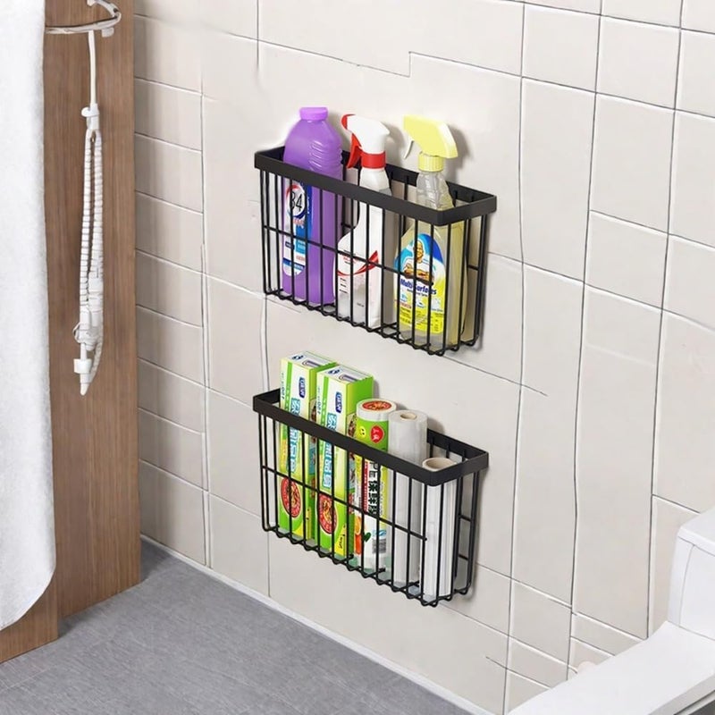 EigPluy 3 Piece Kitchen Cabinet Door Storage Box,Self Adhesive Wall Mounted Storage Boxes,Wardrobe/Bathroom/Refrigerator Small Items Organizer Storage Box (Black3) - Image 5